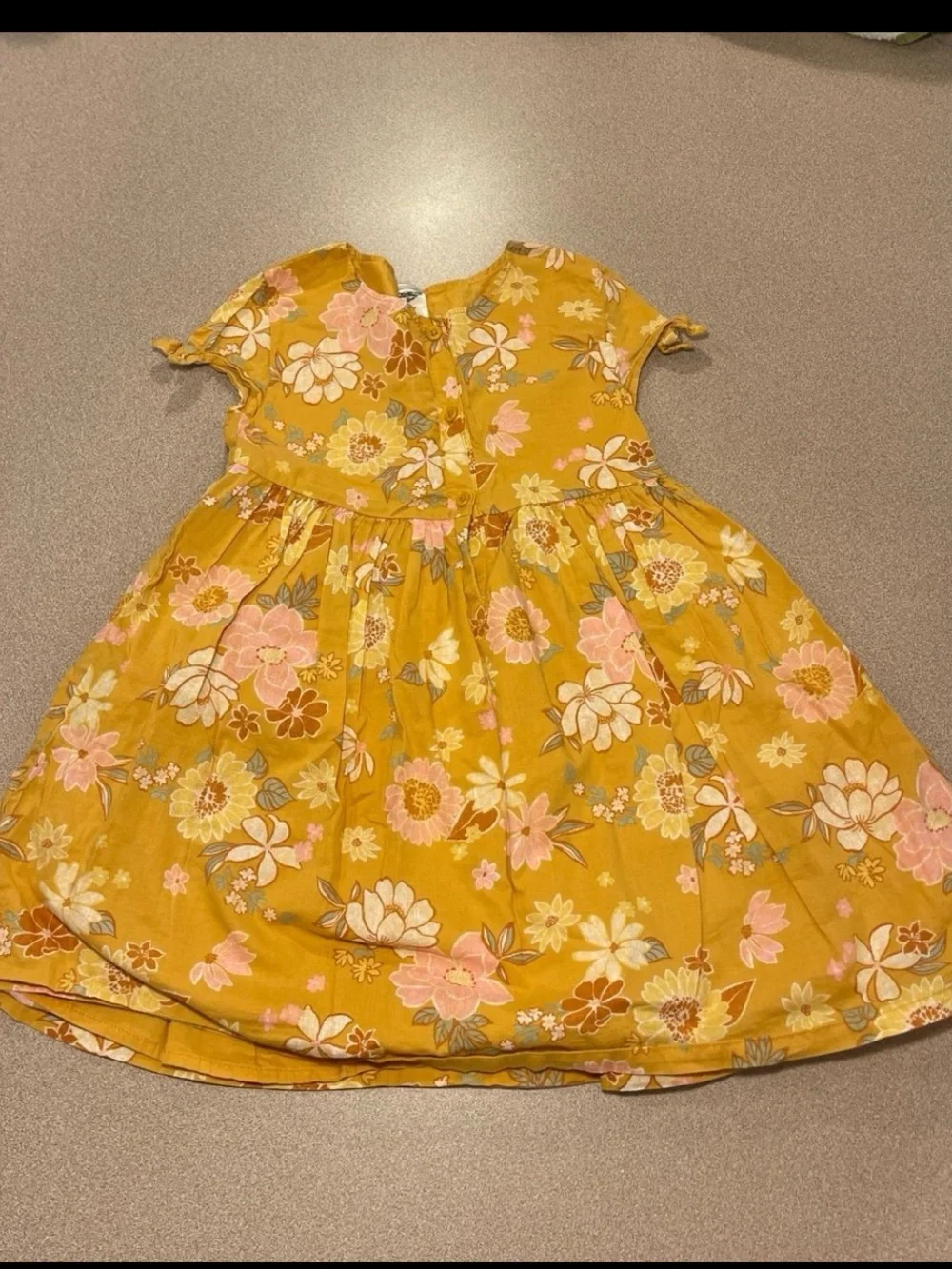 Oshkosh girls cotton dress 5T yellow floral
